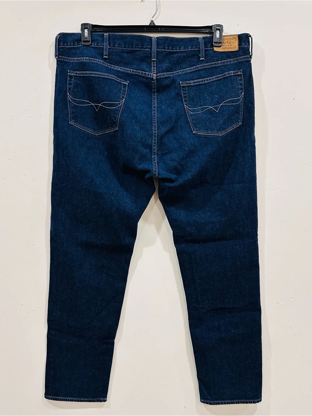 Polo Ralph Lauren Men's Dark Indigo Blue Denim Jeans Authentic Size 44x32